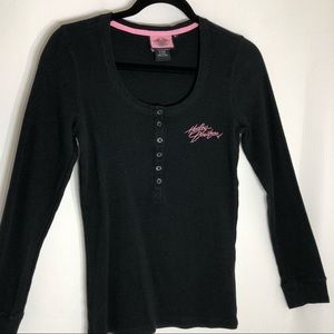 Harley Davidson Black Thermal L/S Medium Shirt
